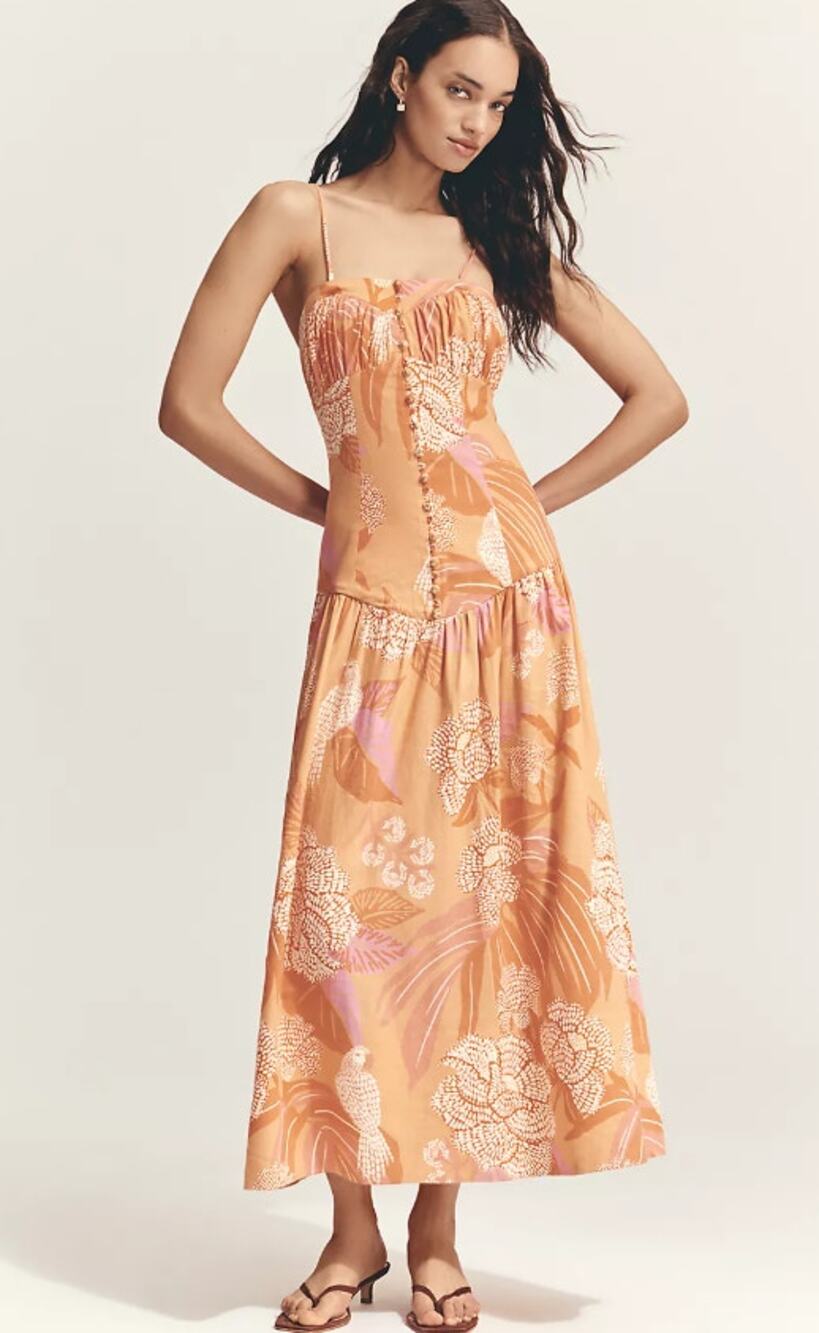 New Farm Rio Strapless Drop-Waist Maxi Dress - Large